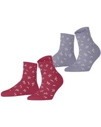Esprit - Twig W Sso Cotton Patterned 2 Pairs Socks - Lyst