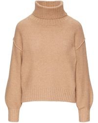 S.oliver - Weicher Rollkragenpullover aus Baumwoll-Bouclé Hellbraun 36 - Lyst