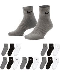 Nike - 18 paires de chaussettes de sport courtes pour homme et femme Blanc Noir Taille 34 36 38 40 42 44 46 48 50 SX7677 Taille : 42-46 - Lyst
