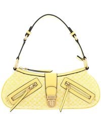 Guess - Belle Vintage Top Zip Shoulder Bag Lemon Logo - Lyst