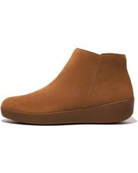 Fitflop - O54-592 Sumi Ladies Suede Light Tan Ankle Boots - Lyst