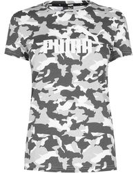 PUMA - S Big Logo Short Sleeve Crew Neck Tee T-shirt Urban Camo 8 - Lyst