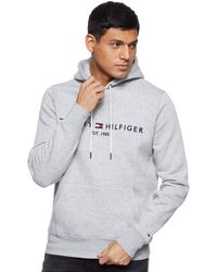 Tommy Hilfiger Tommy Logo Hoody Felpa - Grigio
