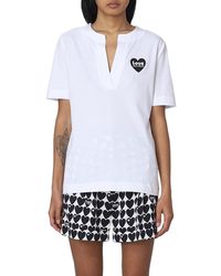 Love Moschino - Slim Fit Short-Sleeved V-Neck T-Shirt - Lyst