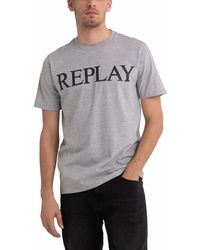 Replay - T-Shirt Kurzarm mit Logo Print - Lyst