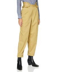 Scotch & Soda Clean Twill Chino With Detachable Pleated Belt Casual Trousers - Natural