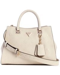 Guess - Cresidia Society Satchel Bone - Lyst