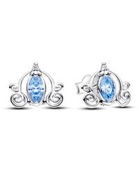 PANDORA - Disney Cinderella's Carriage Stud Earrings - Lyst