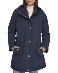 Tommy Hilfiger - Hooded Aline Soft Softshell Rain Coat Down Alternative - Lyst