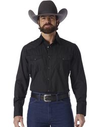 Wrangler - Mens Sport Western Two Pocket Long Sleeve Snap Button Down Shirts - Lyst