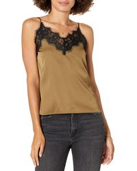 The Drop Natalie V-neck Lace Trimmed Camisole Tank Top Shirt - Green