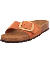 Birkenstock - Madrid Nubuck Leather Big Buckle orange narrow sandalen Größe 35 - Lyst