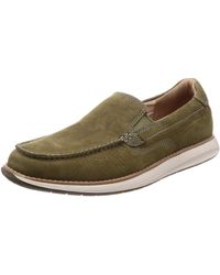 Clarks - Un Pilot Step Slip-on Green Nubuck Leather S Shoes 261416057 - Lyst
