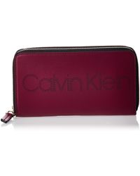 Calvin Klein Punched Lrg Dbl Ziparound - Rojo