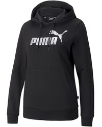 PUMA - Sweatshirt Van Het Merk Ess+ Metallic Logo Hoodie Tr - Lyst