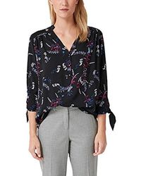 S.oliver RED Label Gemusterte Tunika mit Knoten-Details Black AOP 38 - Schwarz