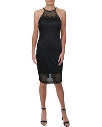 guess lace illusion halter dress