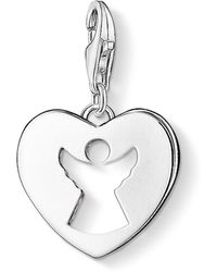 Thomas Sabo - Charm Pendant Guardian Angel Heart Charm Club 925 Sterling Silver 0869-001-12 - Lyst