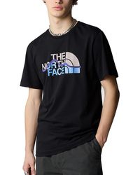 The North Face - NF0A87NTJK31 's S/S Mountain Line Tee T-Shirt Uomo TNF Black Taglia S - Lyst