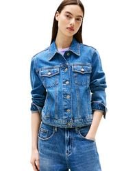 Tommy Hilfiger - Donna Giacca in Jeans Classic Trucker con Taschini sul Petto - Lyst