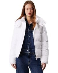 Calvin Klein - Calvin Klein 's Short Matte Puffer Jacket With Hood - Lyst