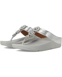 Fitflop - Fino Resin-hoop Leather Toe-post Sandals Wedge - Lyst