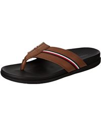 Tommy Hilfiger - Leather Toe Post Sandal Flip-flops Leather - Lyst