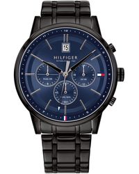 Tommy Hilfiger - Reloj Analógico de Cuarzo multifunción para hombre con Correa en Acero Inoxidable Negro - 1791633 - Lyst