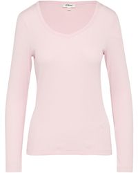 S.oliver - Feines Jersey-Longsleeve mit Rippstruktur zartrosa 42 - Lyst
