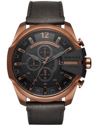 DIESEL - Chronograph Quartz Watch With Leather Strap Dz4459 - Lyst