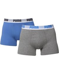 PUMA - Underwear Basic Trunk 2p Blue Xl - Lyst