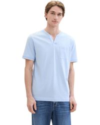 Tom Tailor - Basic Serafino T-Shirt mit Streifen - Lyst