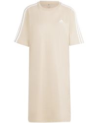 adidas - Essentials 3-Stripes Single Jersey Boyfriend Tee Dress Kleid - Lyst