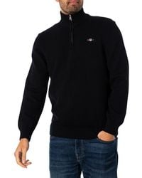 GANT - Lässiges Baumwoll-Sweatshirt Mit Halbem Reißverschluss - Lyst