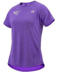 New Balance - Valencia Marathon Short Sleeve T-shirt Purple - Lyst