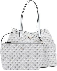 Guess - Vikky II Tote Bag L Stone Logo - Lyst
