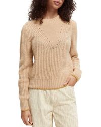 Scotch & Soda - Maison Fuzzy Knitted Sweater with Puffy Sleeves Pullover - Lyst