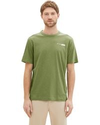 Tom Tailor - Basic T-Shirt mit kleinem Logo-Print - Lyst