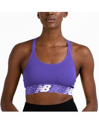 New Balance - Racerback Seamless Medium Support Sport Bra With Adjustable Straps And Removable Pads - Lyst
