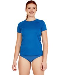 Speedo - Uv Swim Shirt Short Sleeve Rashguard Rash Guard Blue - Lyst