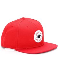 Converse - Core Snapback Twill Cap In Red - Lyst