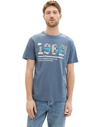 Tom Tailor - Basic Crew-Neck T-Shirt mit Foto-Print - Lyst