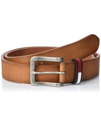 Tommy Hilfiger Uomo Flag Inlay 3.5 Cintura Marrone (Dark Tan 901) 90