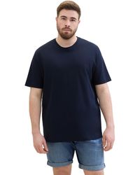 Tom Tailor - Plussize Klassisches T-Shirt mit Piqué-Struktur - Lyst