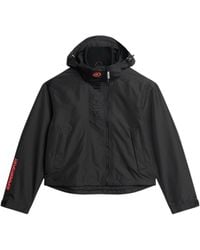 Superdry - SD Windbreaker Jacke mit Kapuze und Stickerei Schwarz 38 - Lyst