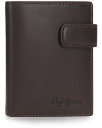 Pepe Jeans - Luton Cartera Vertical con Cierre de Clic Marrón 8,5x10,5x1 cms Piel by Joumma Bags - Lyst