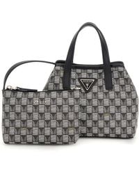Guess - Sac à main sac à épaule bandoulière G Wave II Mini Tote Black Logo noir - Lyst