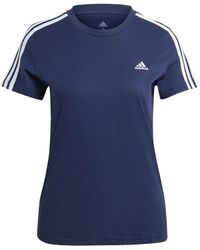 adidas - Essentials Slim 3-Stripes Tee T-Shirt - Lyst
