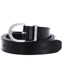 Calvin Klein - Re-lock Ck Logo Belt 30mm Belts Black 125 - Lyst
