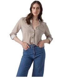 Vero Moda - Vero Oda Bupy New Ong Eeve Hirt - Lyst